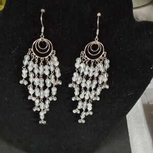 Silver Dangle Ethnic Vibe Earrings #A378